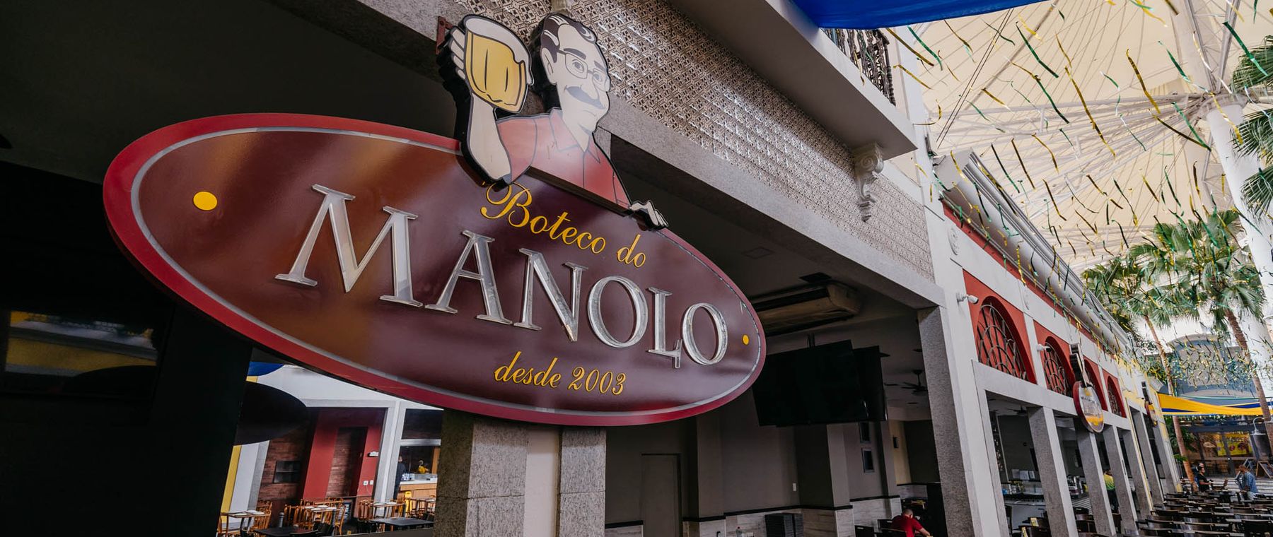 Fachada do Boteco do Manolo em shopping do Rio de Janeiro
